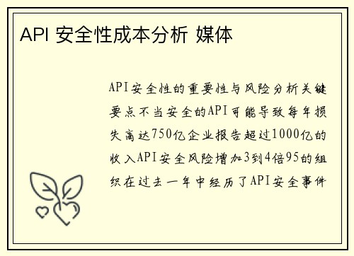 API 安全性成本分析 媒体